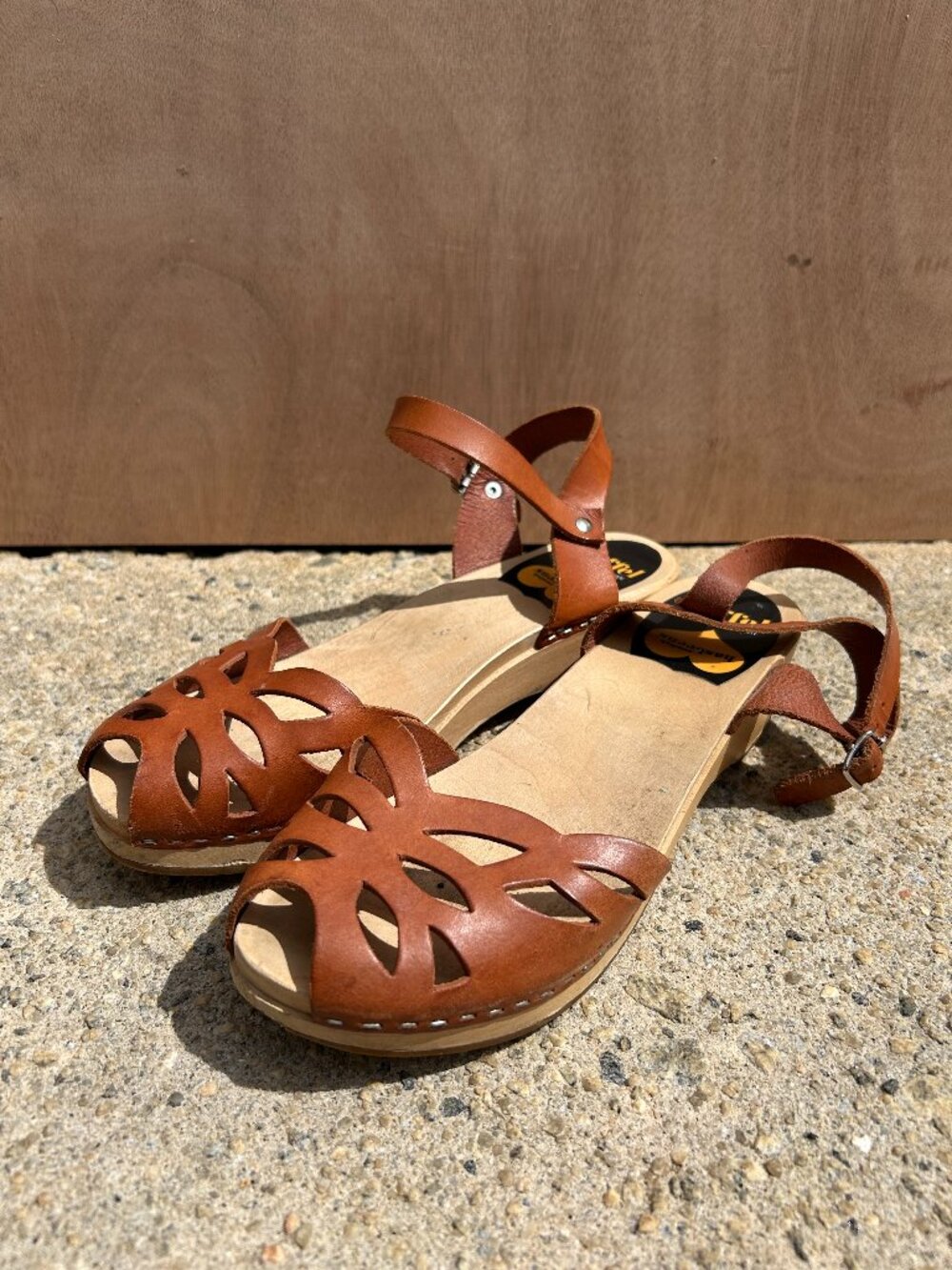 Swedish Hasbeens Brown Sandal Clogs